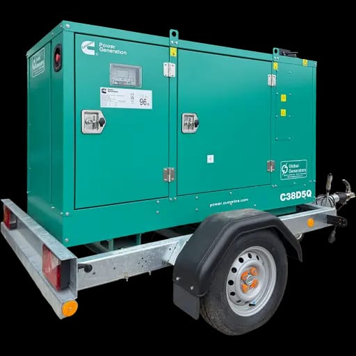 Trailer-Mounted Cummins C38D5Q | 38kVA road-towable silent diesel generator